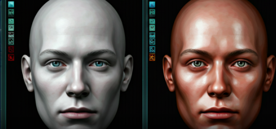 Deepfake analysis comparing AI-generated and real faces